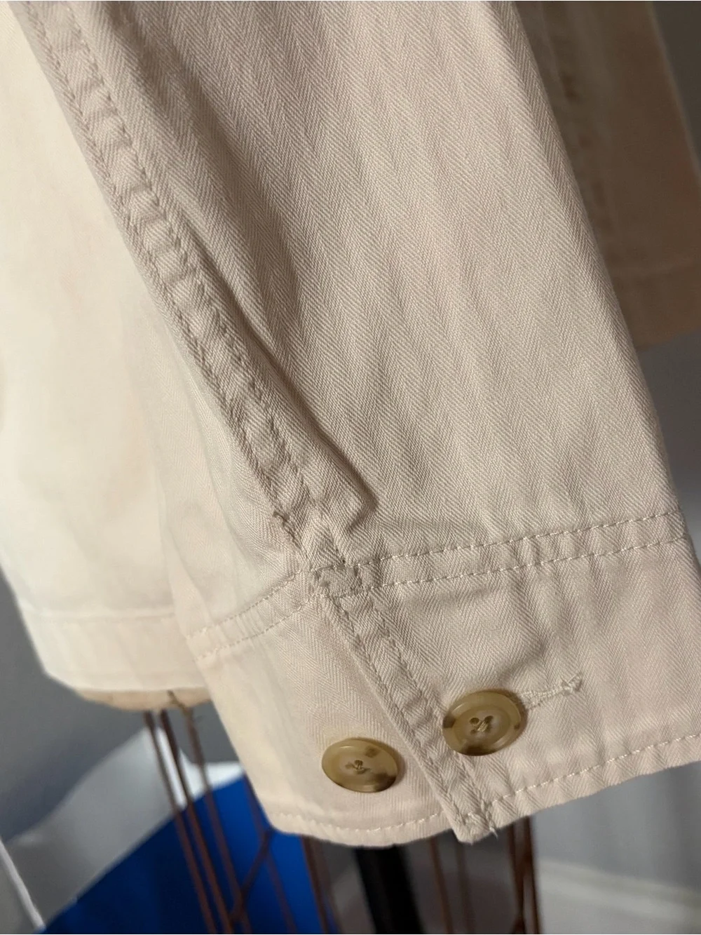 J. Crew Men's Light Cream Button-Front Utility Jacket